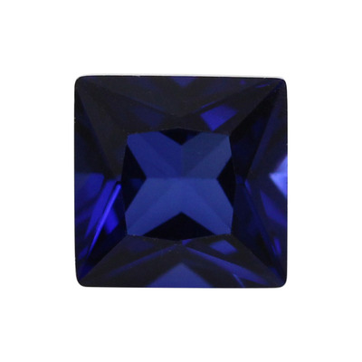 裸石公主方合成蓝宝石戒面戒指