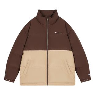 Champion冠军羽绒服男冬季新款拼色保暖外套女美式复古情侣潮