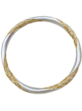 金町新中式国风吉言金祥云纯银手镯女款999足银古法描金镯子素圈