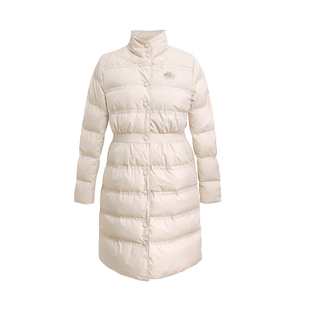 纻衣杏色刺绣文艺气质女装2025冬季新款羽绒棉服修身棉衣中长外套