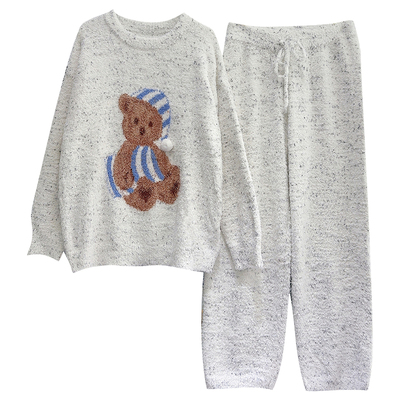 可爱小熊软绵绵睡衣女冬季加厚