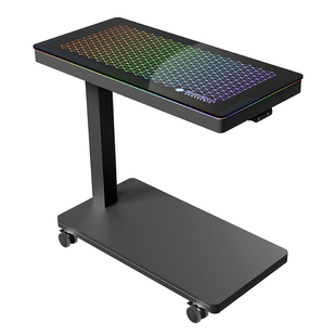 赛途电竞发光主机托架升降可移动台式电脑主机车双层收纳置物架