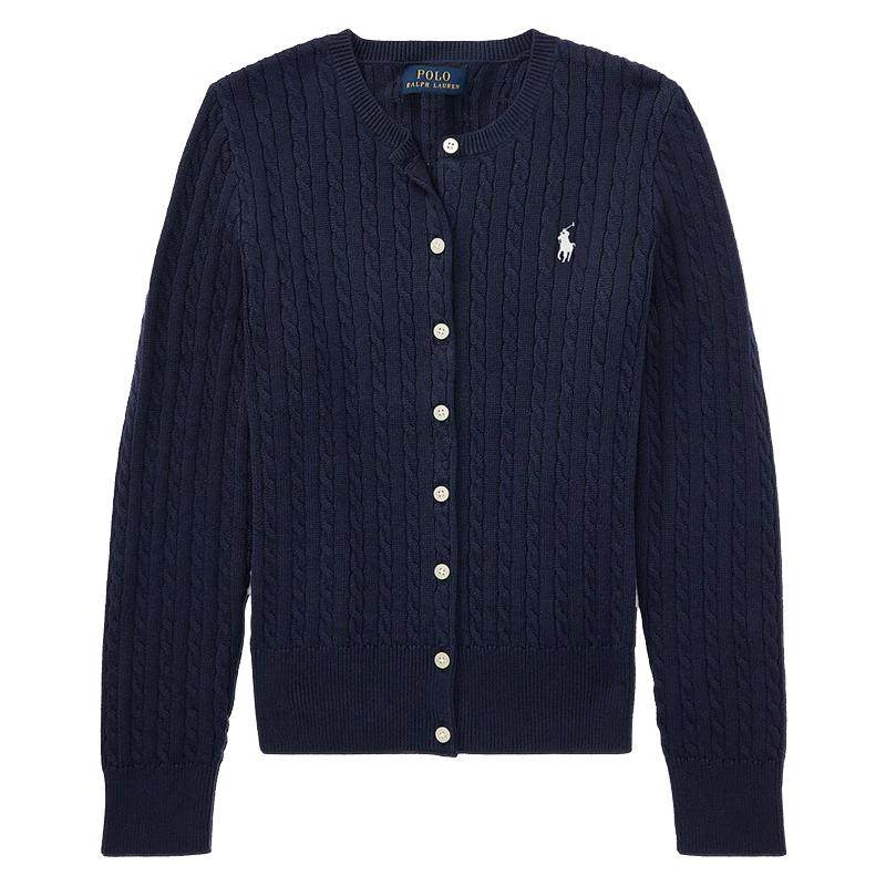 美国正品Ralph Lauren拉夫劳伦女大童RL绞花针织开衫外套小马标