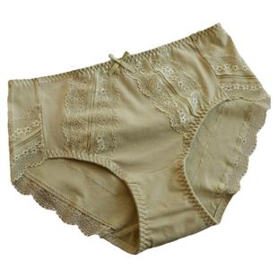 日系可爱纯棉内裤女中高腰蕾丝边无痕包臀女士三角裤大码胖mm透气