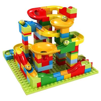 百变滑道积木桌拼装益智玩具拼图3到6岁男孩儿童大小颗粒滚珠轨道