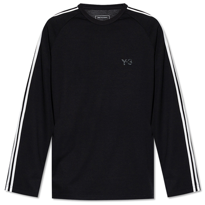 Y-3男士潮牌经典三杠长袖T恤