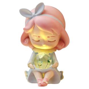 梦幻少女心创意小摆件卡通床头柜桌面装饰小夜灯公仔学生生日礼物