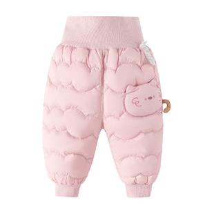 巴拉巴拉婴儿羽绒裤男童长裤女童裤子保暖裤宝宝高腰冬季加厚加绒