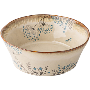 巷子尾〖蒲公英系列〗中古风异形餐具陶瓷碗碟精致家用碗盘面碗