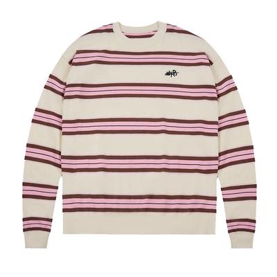 Makemore撞色条纹针织休闲毛衣潮