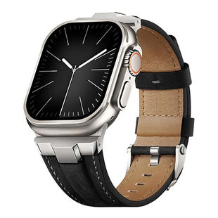 适用AppleWatchUltra2真皮表带iWatchUltra3苹果S11S10S9皮11手表带AppleWatch10皮革iWatch9WatchS代Ultra男