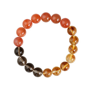 天然五福相生水晶手串茶晶月光石粉晶喜用金水木火土男女款手链礼