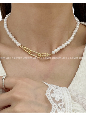 新款串珠小香风金属锁骨链