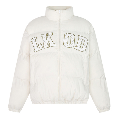 LKOD美式碎花字母百搭棉服夹克