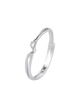 S999足银缠绕线条女士可调戒指