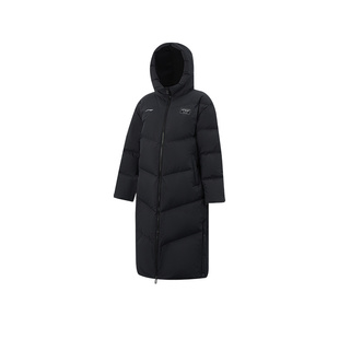 李宁儿童羽绒服男童大童2025冬季新款超长款加厚保暖防风连帽外套