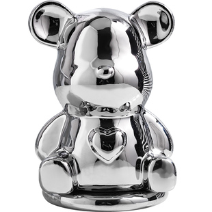 小熊陶瓷牙签盒家用高档牙签筒个性创意轻奢高级牙线盒棉签收纳盒