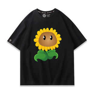 植物大战僵尸T恤男短袖夏款薄款动漫卡通小众青少年寒冰射手衣服
