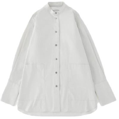 STUDIO NICHOLSON女士BEEK冰川色短立领衬衫