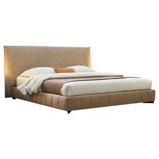 乔登意式极简主卧床现代简约高端双人婚床CURTIS布艺大床2米轻奢