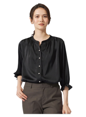 自由区可搭配套装可洗时尚气质半亮缎面衬衫女ONWARD