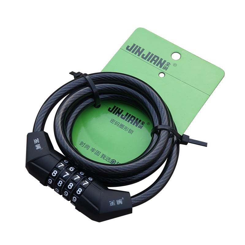 金锏512自行车锁4锁送条形条山地车一条密码锁8锁钢丝防盗锁位数