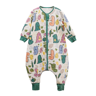 呼西贝宝宝儿童睡袋分腿保暖5.0夹棉防踢被家居服睡衣春秋冬男童