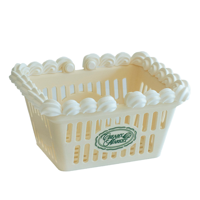 CreamyMarket一朵奶油原创奶油购物篮印章文具收纳微缩道具玩偶