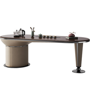 诚骏白蜡木实木茶桌轻奢现代高级感设计师创意茶台别墅阳台茶桌椅