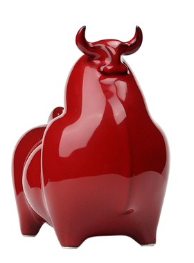 鸿运福牛金牛景德镇陶瓷摆件生肖牛现代家居摆设招财牛气冲天礼品