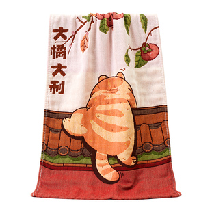 a类四层纯棉纱布毛巾家用吸水洗脸巾面巾不掉毛大人儿童洗澡全棉