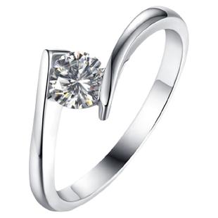 正品莫桑石钻戒女新款S925银镀白金铂金镶嵌钻石婚戒情侣对戒相拥