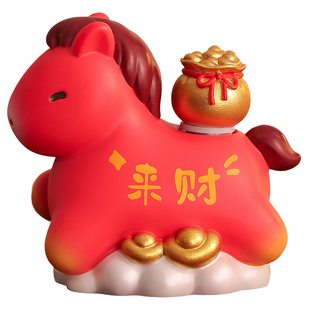 可爱马年吉祥物摆件马上发财办公室工位装饰本命年伴手礼新年礼物