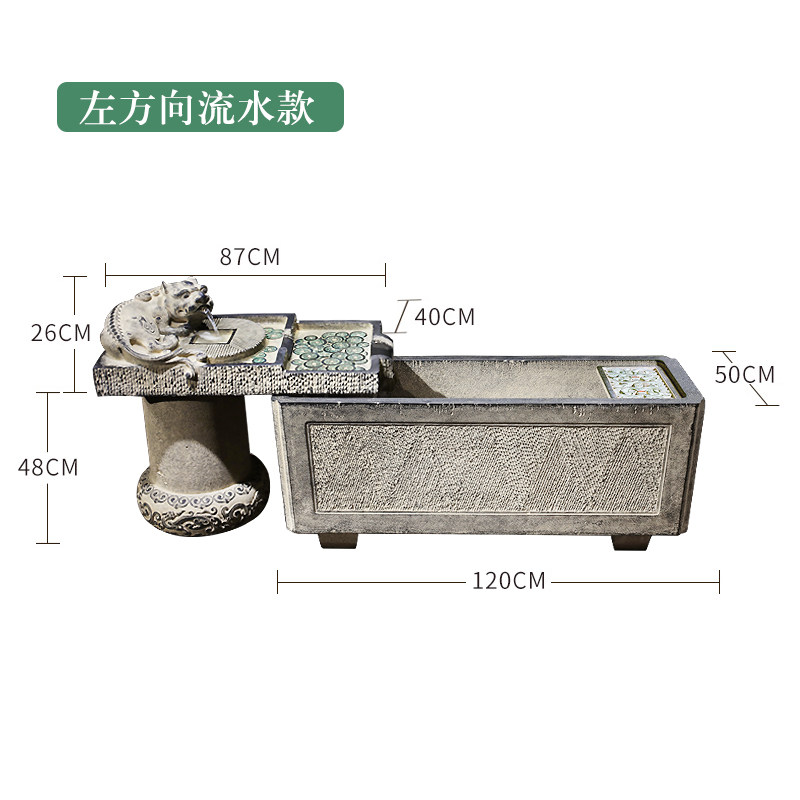 大型流水摆件客厅玄关装饰落地水景貔貅招财鱼缸喷泉庭院鱼池造景