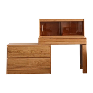 后野实木斗柜梳妆台一体 卧室床尾可伸缩梳妆台化妆桌收纳柜 知己