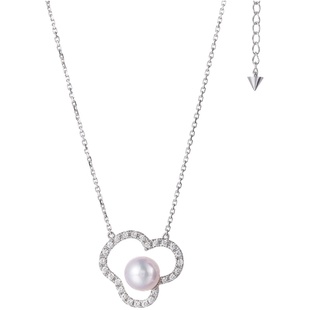 赵丽颖同款咏唱系列18k金钻石项链日本Akoya天然海水天女珍珠吊坠