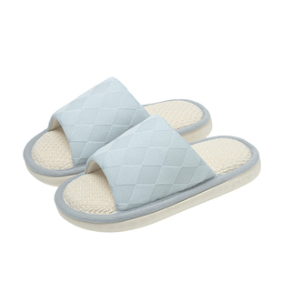 朴西2026新款亚麻拖鞋女士情侣款厚底防滑透气静音居家棉拖鞋男士