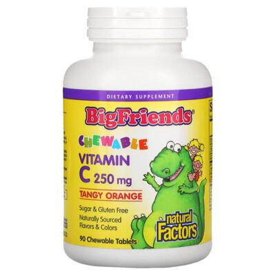 Natural Factors维生素C咀嚼片酸橙味儿童膳食补剂无糖