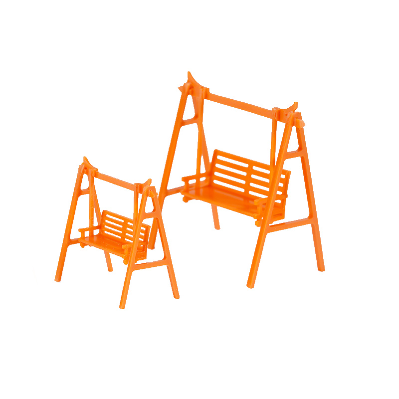 DIY手工建筑模型室外沙盘模型屋材料深色白色秋千椅荡秋千公园椅