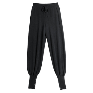 322WORKHOUSE羊毛羊绒宽松针织束脚休闲长裤子女2025冬季新款B891