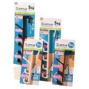 外贸原单竖向3段式门后挂钩免打孔衣服收纳架门上衣帽钩置物架