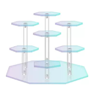 黑色新款手办陈列架蛋糕动漫亚克力圆柱收纳架网红展示架玩偶透明