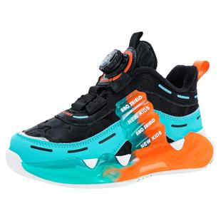 儿童加绒运动鞋男童鞋2025新款透气保暖二棉鞋旋转纽扣老爹鞋男孩