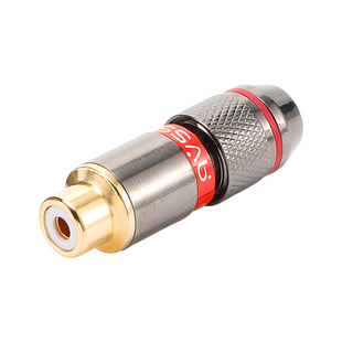 莲花头rca插头DIY音响箱插头DVD梅花纯铜镀金RCA音频信号线连接器