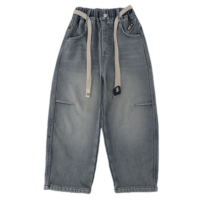 男童加绒裤子冬季中大童阔腿裤