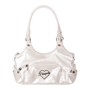 ParoParo珠光白玉！原创慵懒小众美式重工托特包y2k大容量腋下包