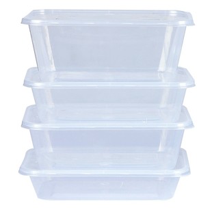 500/650/750/1000ml餐盒一次性打包盒长方形带盖外卖快餐饭盒透明