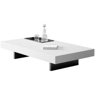 蒂诺莎岩板茶几长方形意式高端奢华设计师极简纯黑色悬浮岩板茶几