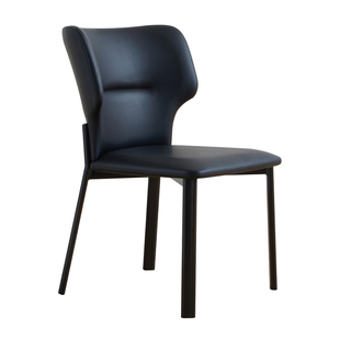 真皮餐椅家用餐厅软包靠背椅简约意式高级椅子设计师款岛台餐桌椅