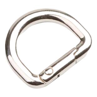 金属D扣按压式开口弹簧扣可拆卸半圆环扣免拆线更换箱包五金配件